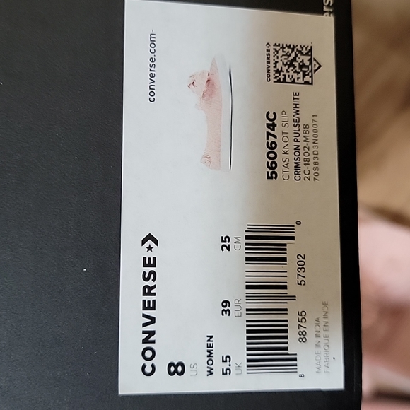 Converse Chuck Taylor All Star Women's Knot Slip Crimson Pulse/White 560674c - Picture 5 of 7